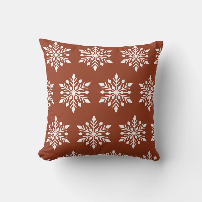 Elegant Winter Snowflake Kussen (Voorkant)