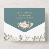 Elegant Winter Thema - All-in-One Wedding Invite All In One Uitnodiging (Achterkant)