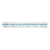 Elegant Winter Trees Custom Blue Merry Kerstmis Lint (Voorkant)