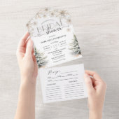 Elegant Winter Vrijgezellenfeest All In One Uitnodiging (Afscheurbaar)