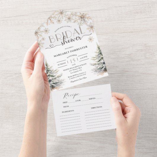 Elegant Winter Vrijgezellenfeest All In One Uitnodiging (Afscheurbaar)