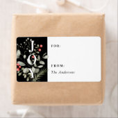 Elegant Winter Waterverf Botanische Gift Label (Insitu)