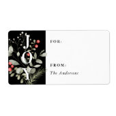 Elegant Winter Waterverf Botanische Gift Label (Voorkant)