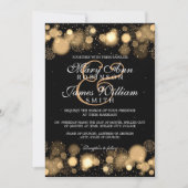 Elegant Winter Wedding Gold Lights Kaart (Voorkant)