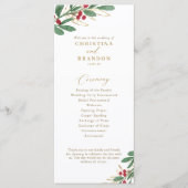 Elegant Winter Wedding Programme Menu (Voorkant)
