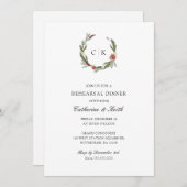Elegant Winter Wedding Rehearsal Dinner Kaart (Voorkant / Achterkant)