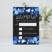 Elegant Winter Wedding RSVP Blue Lights (Staand voorkant)