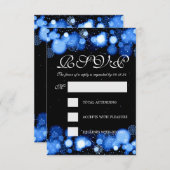 Elegant Winter Wedding RSVP Blue Lights (Voorkant / Achterkant)