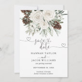 Elegant Winter Wedding Save The Date (Voorkant)