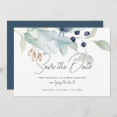 Elegant Winter Wedding Theme Save the Date Kaart (Voorkant / Achterkant)