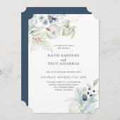 Elegant Winter Wedding Theme Uitnodigingen (Voorkant / Achterkant)