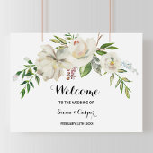 Elegant Winter White Peony Welcome Weddenschap Poster