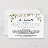 Elegant Winter Wit Bruiloft Details Invoegen Kaart (Voorkant)