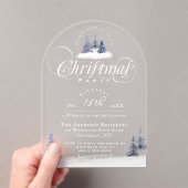 Elegant Winter Wonderland Arch Kerstfeest Acryl Uitnodigingen (Insitu (Draagbaar))