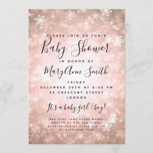 Elegant Winter Wonderland Baby shower Copper Kaart