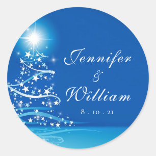 Elegant Winter Wonderland mousserend Weddenschap Ronde Sticker