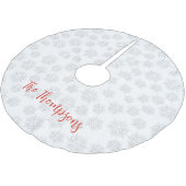 Elegant Winter Zilver Sneeuwvlok Wit Patroon Kerstboom Rok (Gekanteld)