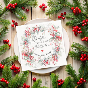 Elegant winterbessen Baby shower Servet