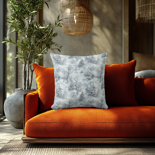 Elegant winterbos met gedrukt reliëfeffect kussen