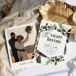 Elegant wintergroen Fotorepetitiediner Kaart