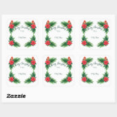 Elegant wintergroen vierkante sticker (Vel)