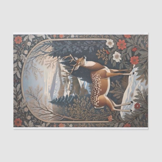 Elegant winterhert Natuur ontwerp Tissuepapier (Voorkant)