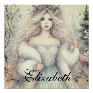 Elegant Winterprinses Sprookje Perfect Poster