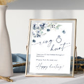 Elegant winterstoffig blauw gebladerte Vrijgezelle Poster