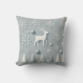 Elegant winterwonderland – minimalistisch rendier kussen