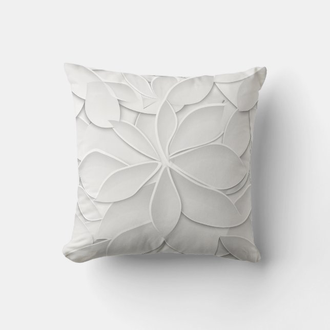 Elegant wit blad kussen (Voorkant)