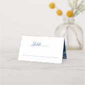 Elegant Wit & Blauw Botanisch Monogram Crest (Achterkant)