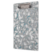 Elegant Wit Blauw Marmer Klembord (Links)