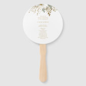 Elegant Wit | Bloemen Waterverf bruiloft Handwaaier (Voorkant)