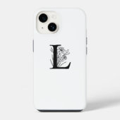 ELEGANT WIT BLOEMMONOGRAM LETTER L ONTWERP iPhone HOESJE (Achterkant)