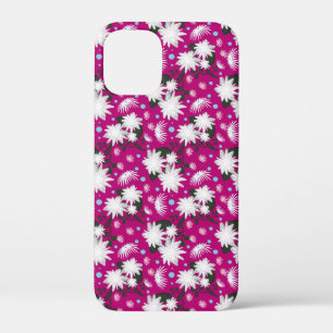 Elegant wit bloemmotief botanisch ontwerp iPhone 12 mini hoesje