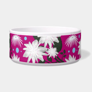 Elegant wit bloemmotief botanisch ontwerp voerbakje