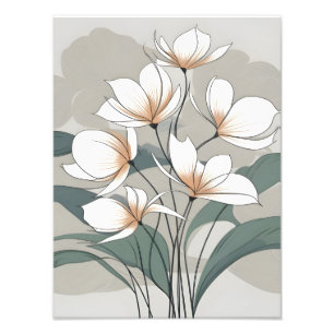 Elegant wit boeket op grijs foto afdruk