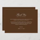 Elegant Wit & Bruin Dank u kaart (Voorkant / Achterkant)