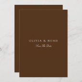 Elegant wit & bruin Save the Date Kaart (Voorkant / Achterkant)