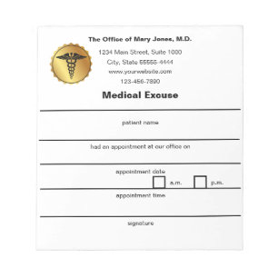 Elegant wit Caduceus medisch embleem Notitieblok