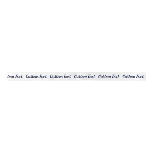 Elegant Wit Donkerblauw Script Tekst Sjabloon Lint (Voorkant)