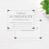 Elegant  wit echtheidscertificaat visitekaartje (Bureau)