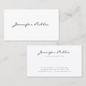 Elegant Wit Eenvoudige Sjabloon Minimalistisch Mod Visitekaartje (Voorkant / Achterkant)
