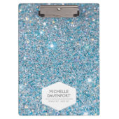 ELEGANT WIT EMBLEEM OP BLAUWE GLITTER ACHTERGROND KLEMBORD (Voorkant)