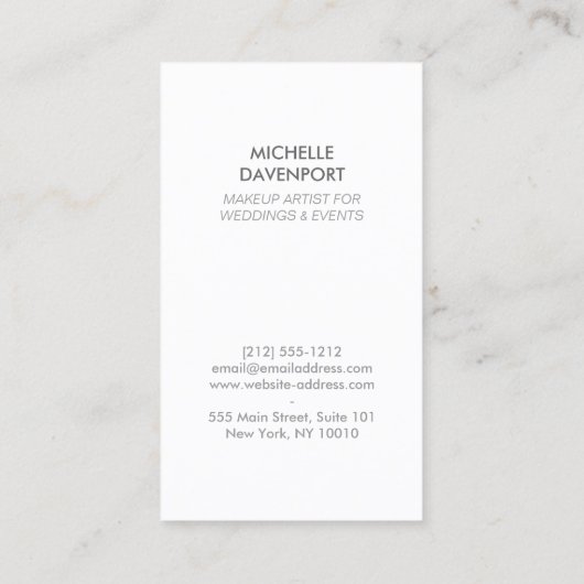 ELEGANT WIT EMBLEEM OP ROZE GLITTER ACHTERGROND II VISITEKAARTJE (Achterkant)