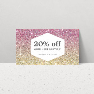 ELEGANT WIT EMBLEEM OP ROZE OMBRE Coupon Kaart
