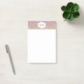 ELEGANT WIT EMBLEEM OP ROZE OMBRE GLITTER POST-IT® NOTES (Kantoor)