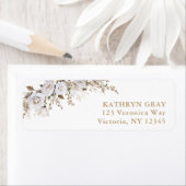 Elegant Wit en Beige Boho Rozen Retouradres Etiket (Insitu)