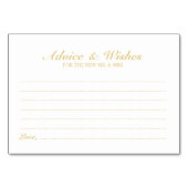 Elegant wit en goud bruiloft advies en wensen kaart (Voorkant)