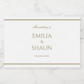 Elegant Wit en goud likeur label Likeurfles Etiket (Enkel label)